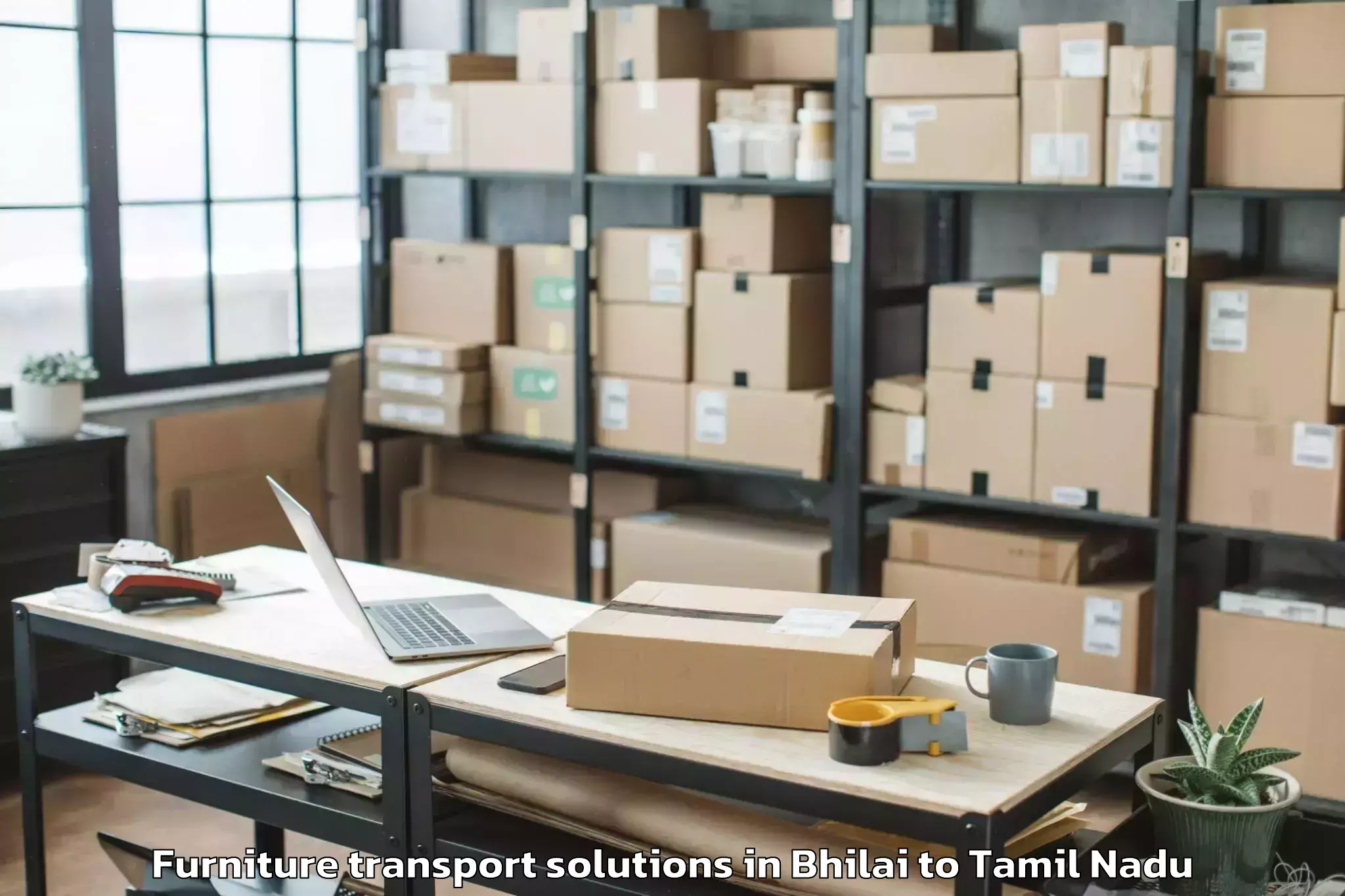 Professional Bhilai to Chengalpattu Furniture Transport Solutions